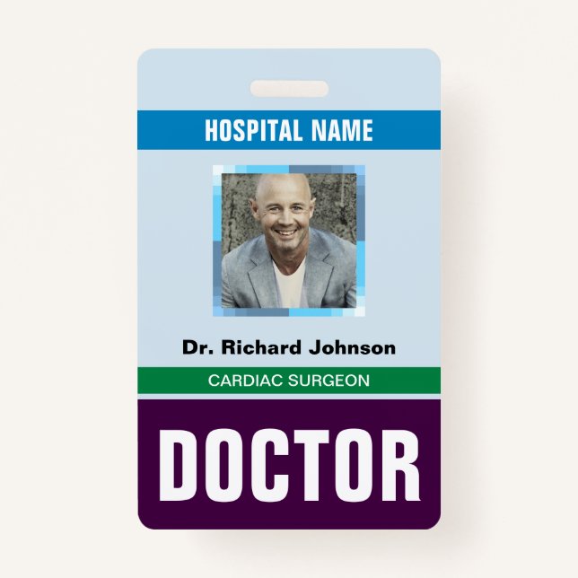 Customised Name and Photo | Doctor ID Card ID Badge (Front)