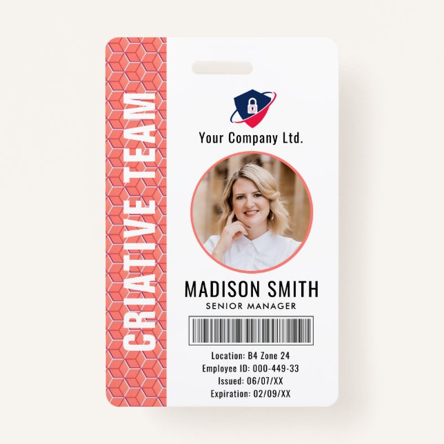 Customised Name and Photo |  ID Card Badge ID Badge (Front)