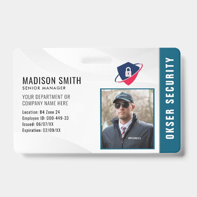 Customised Name and Photo | Security ID Card  Badg Badge (Front)