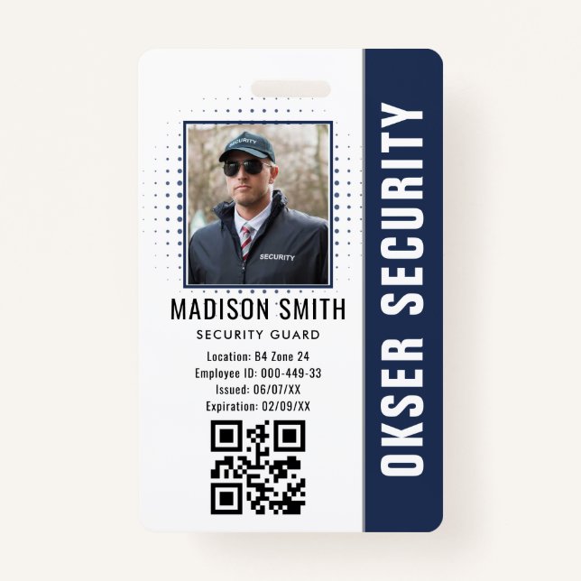 Customised Name and Photo |  Security ID Card  ID Badge (Front)