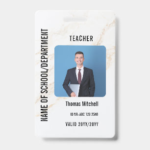 Customised Name and Photo Teacher ID Card Badge