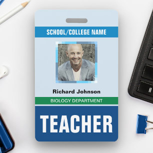 Customised Name and Photo   Teacher ID Card Badge