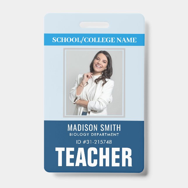 Customised Name and Photo | Teacher ID Card Badge (Front)