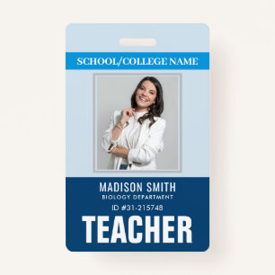 Customised Name and Photo   Teacher ID Card Badge ID Badge