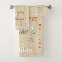 Customised Name Bath Towel Set-perfect for camp: