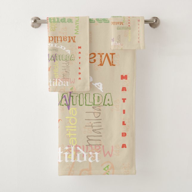 Customised Name Bath Towel Set-perfect for camp: (Insitu)