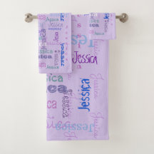 Customised Name Bath Towel Set-perfect for camp: