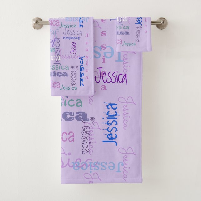 Customised Name Bath Towel Set-perfect for camp: (Insitu)