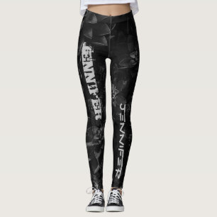 Customised Name Black Leggings
