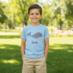 Customised Name Blue Whale Birthday T-Shirt