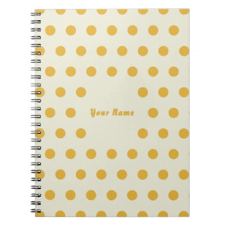 Customised Name Candy Yellow Dots Pattern Notebook