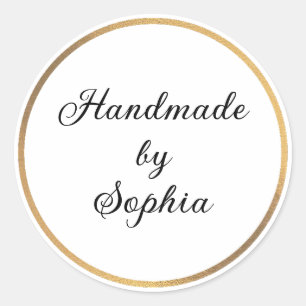 customised name  classic round sticker