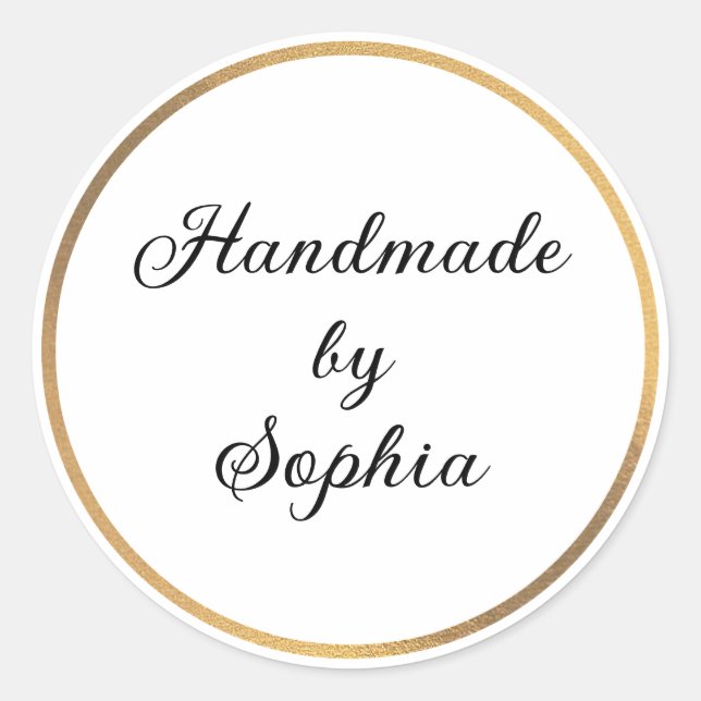 customised name  classic round sticker (Front)