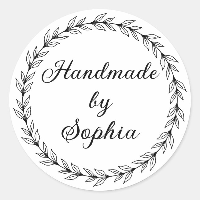 customised name  classic round sticker (Front)