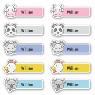Customised Name Cute Kawaii Daycare Stickers