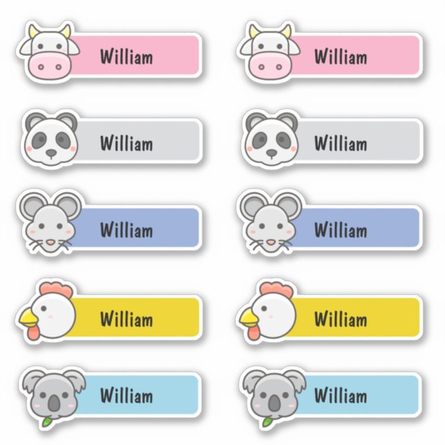 Customised Name Cute Kawaii Daycare Stickers (Front)