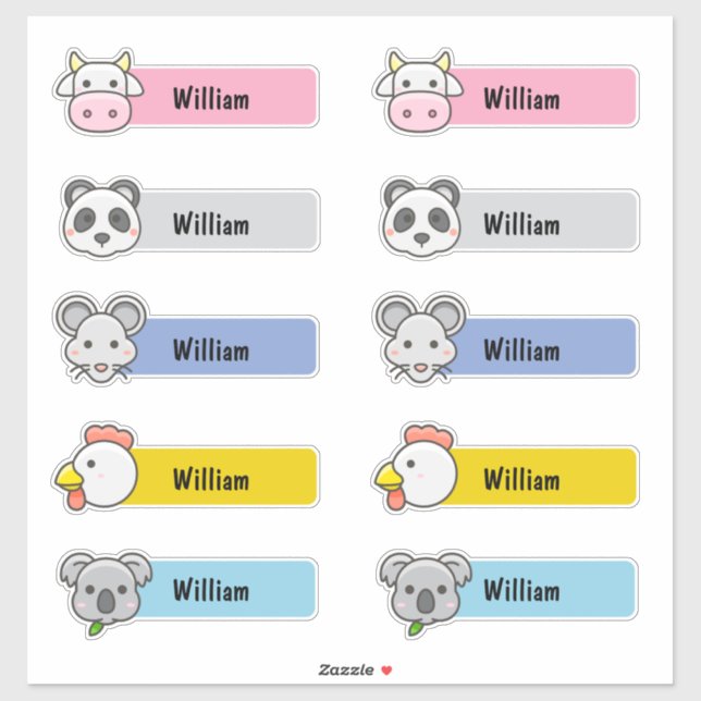 Customised Name Cute Kawaii Daycare Stickers (Sheet)