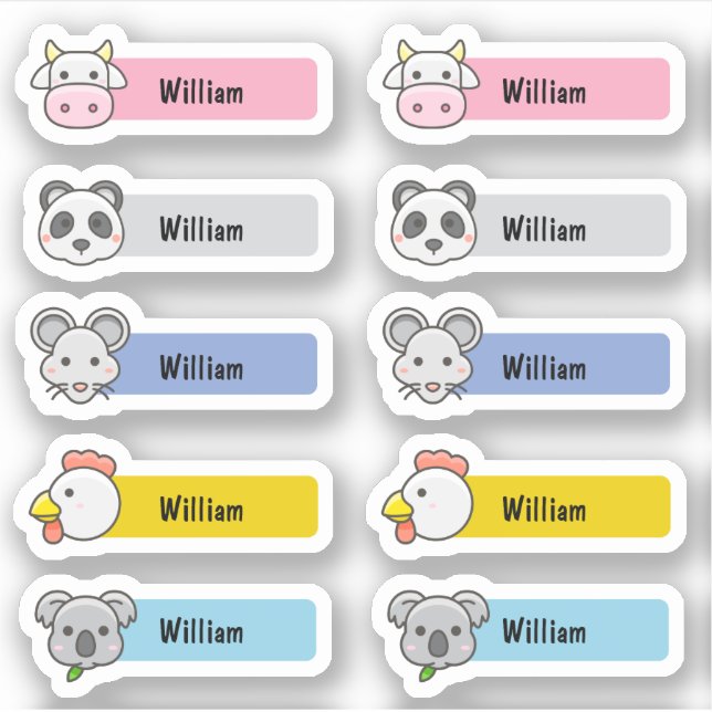 Customised Name Cute Kawaii Daycare Stickers (Front)