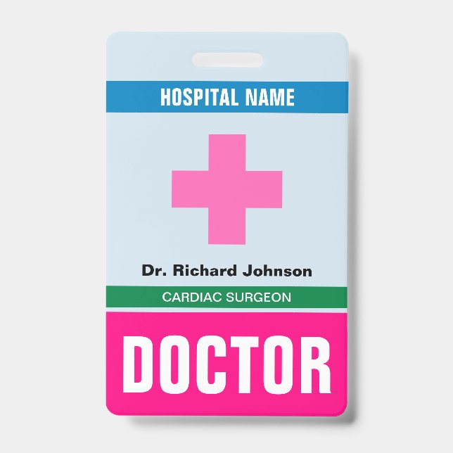 Customised Name Doctor ID Card Badge (Front)