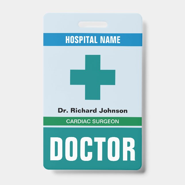 Customised Name Doctor ID Card Badge (Front)