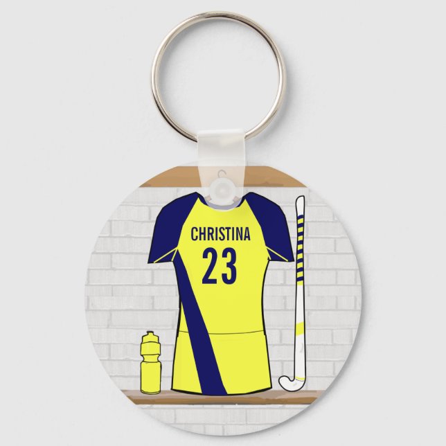 Customised Name Field Hockey Key Ring (Front)