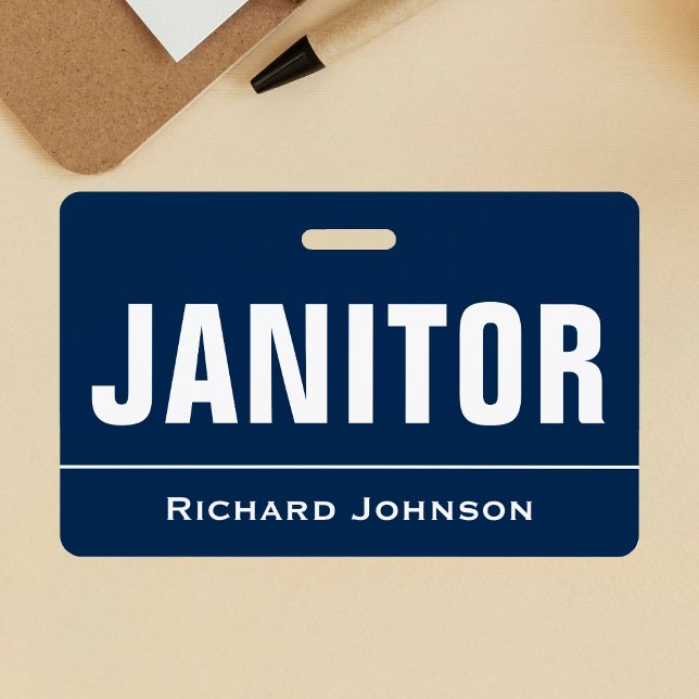 Customised Name Janitor ID Badge (Creator Uploaded)
