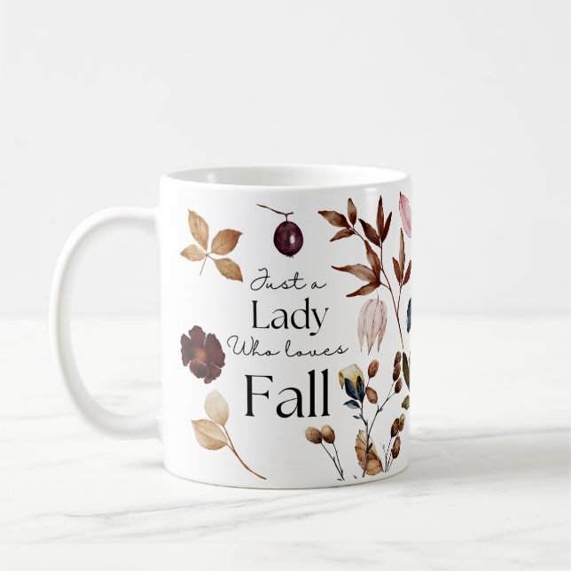 Customised Name Leaves Fall  Coffee Mug (Left)