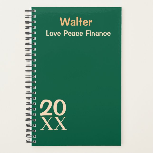 Customised Name Modern Monogram Minimal Daily  Planner (Front)