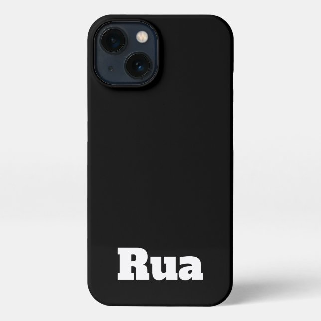 Customised Name Modern Stylish Minimal Black  iPhone Case (Back)