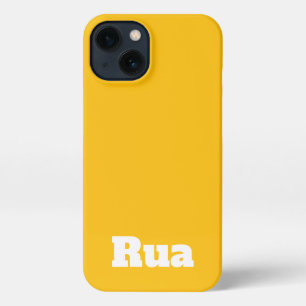 Customised Name Modern Stylish Minimal Yellow iPhone 13 Case