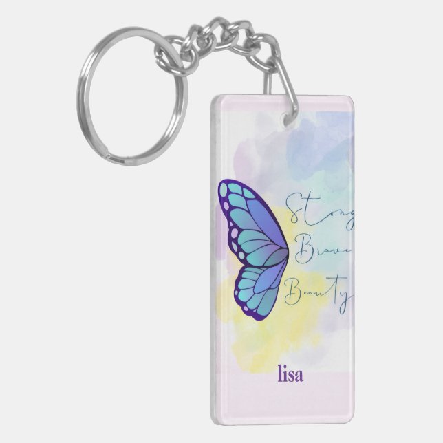 customised name modern women  key ring (Front Left)