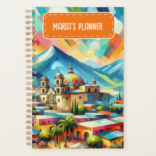 Customised Name Painted Mexican Landscape Planner