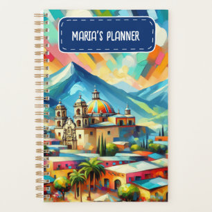 Customised Name Painted Mexican Landscape Planner