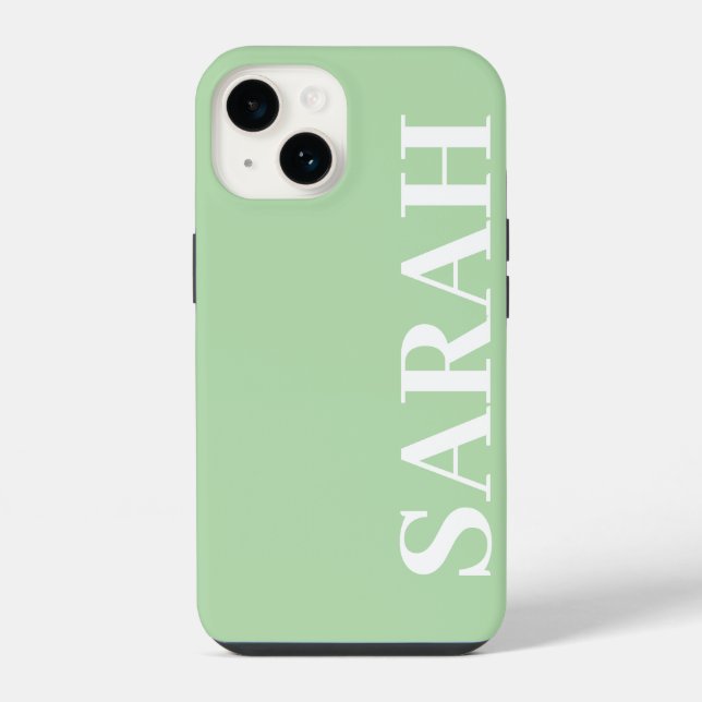 Customised Name Simple Stylish Modern Minimal  iPhone Case (Back)