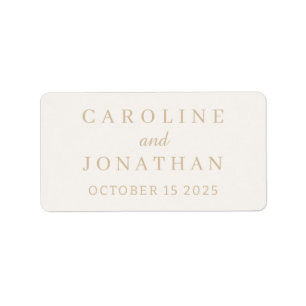 Customised Name Simple Stylish Modern Wedding Label