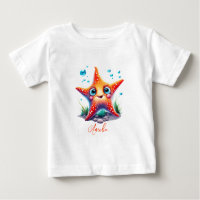 Customised Name Smiling Orange Starfish Lover Gift