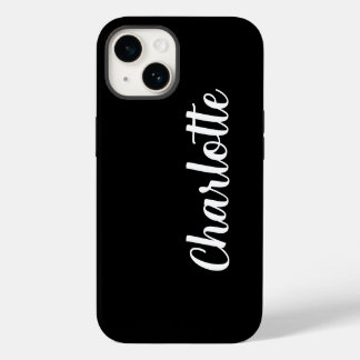 Customised Name Stylish Modern Minimal black iPhone 14 Case