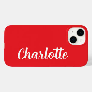 Customised Name Stylish Modern Minimal Classic Red Case-Mate iPhone 14 Case