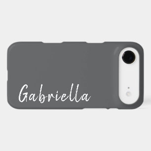 Customised Name Stylish Modern Minimal Dark Grey
