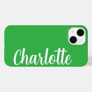 Customised Name Stylish Modern Minimal Green Case-Mate iPhone 14 Case