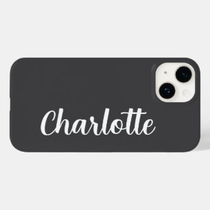 Customised Name Stylish Modern Minimal Grey Case-Mate iPhone 14 Case