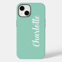 Customised Name Stylish Modern Minimal light teal