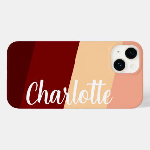 Customised Name Stylish Modern Minimal Red Colour Case-Mate iPhone 14 Case