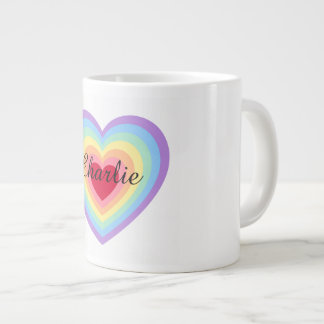 Customised name with Vibrant layers of heart mug