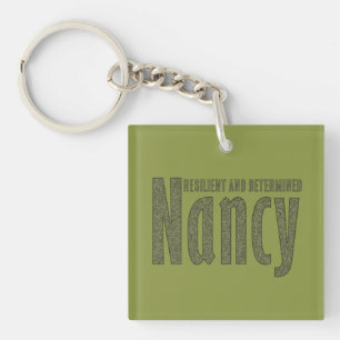Customised "Nancy" Name Dark Army Green Camouflage Key Ring