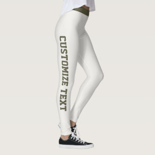 Customised Neutral Dark Olive Women Fun Athleisure Leggings