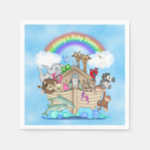 Customised Noah's Ark Baby Shower Paper Napkins