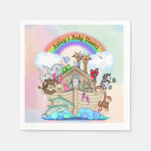 Customised Noah's Ark Baby Shower Paper Napkins