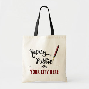 Customised Notary Public Burgundy Ink Pen Tote Bag