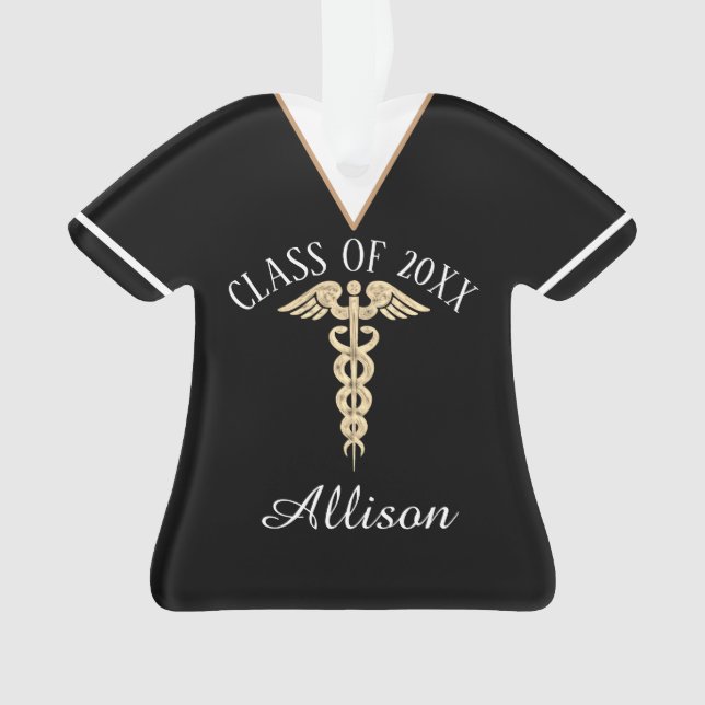 Customised Nurse Graduation Uniform Scrub Top Ornament (Front)